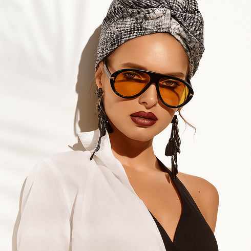 TOM FORDTom Ford Camillo FT0988‑01E Pilot Sunglasses – 60 mm Black Acetate Frame, Amber Lenses, UV400 ProtectionEYEWEAREcecile