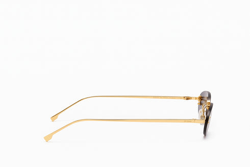 FENDIFendi FE4075US “First Crystal” Oval Sunglasses – 54 mm Gold Metal Frame, Solid Blue Lenses, UV400EYEWEAREcecile
