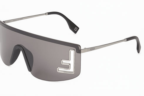 FENDIFendi FE40168U Shield Sunglasses – Silver Metal Frame, Mirrored Lens, 00‑135 mmEYEWEAREcecile