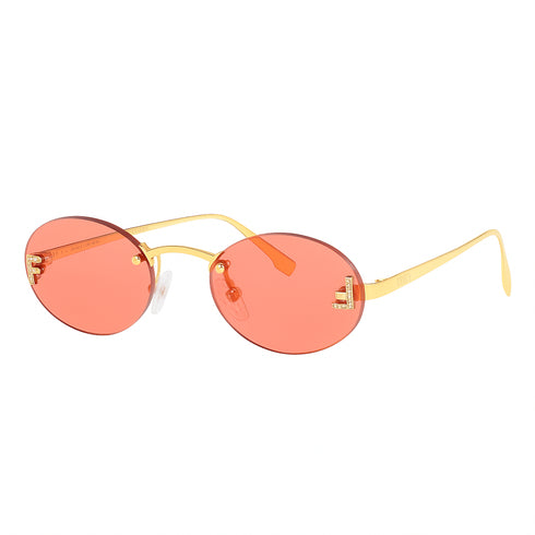 FENDIFendi FE4075US “First Crystal” Oval Sunglasses – 54mm Gold Metal FrameEYEWEAREcecile