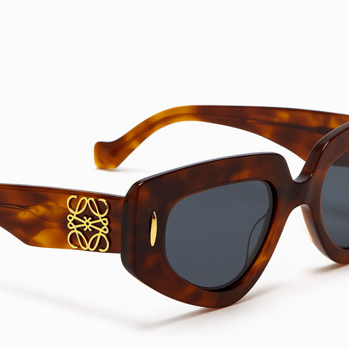LOEWELoewe Anagram LW40160I Brown Acetate Women's Sunglasses – 51 mm Geometric Cat - EyeEYEWEAREcecile