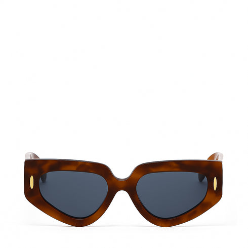 LOEWELoewe Anagram LW40160I Brown Acetate Women's Sunglasses – 51 mm Geometric Cat - EyeEYEWEAREcecile