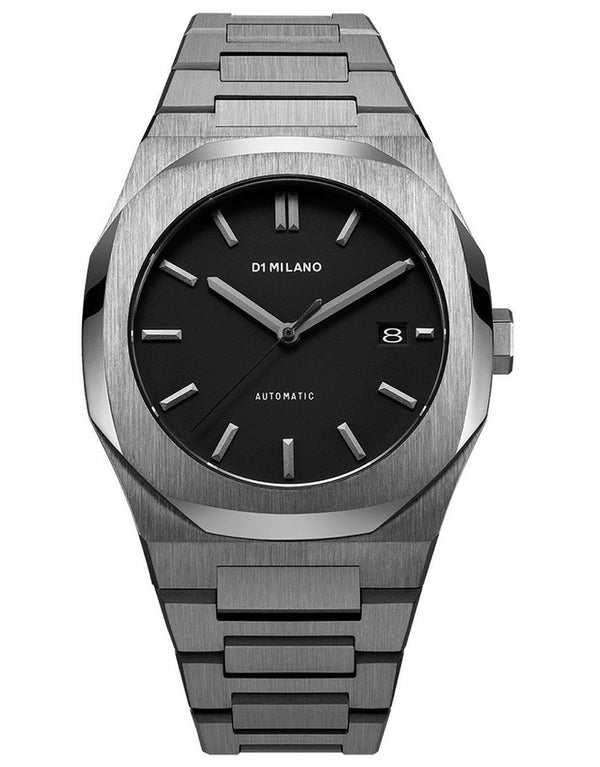D1 MILANOD1 Milano Automatic Bracelet D1 - ATBJ02 Men's Watch - Gunmetal Stainless Steel, Black DialWATCHESEcecile
