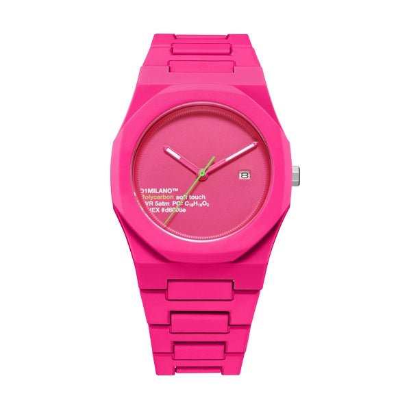 D1 MILANOD1 Milano Polycarbon Hot Pink PCBJ32 Unisex Watch - Fuchsia Polycarbonate, 40.5mmWATCHESEcecile