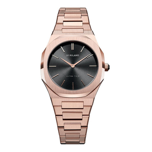 D1 MILANOD1 Milano Ultra Thin UTBL06 Rose Night Women's Watch - 34mm Rose Gold Stainless Steel, Black DiaWATCHESEcecile