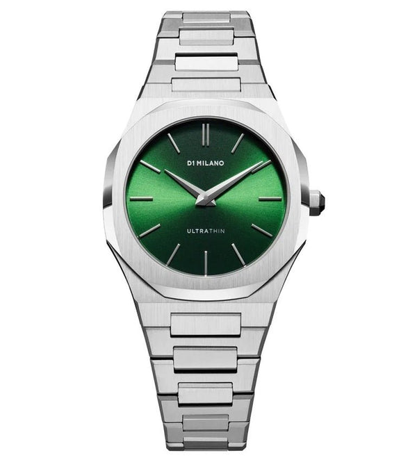 D1 MILANOD1 Milano Ultra Thin Petite Moss UTBL11 - 34mm Stainless Steel, Green Sunray DialWATCHESEcecile
