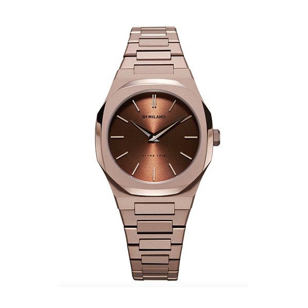D1 MILANOD1 Milano Ultra Thin Chocolatino UTBL15 - 34mm Women's Watch, Brown Stainless Steel BraceletWATCHESEcecile