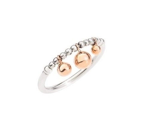 DODODoDo Bollicine Ring DAC0001BOLLI0009A54– 9K Rose Gold & 925 Sterling Silver, Polished Bead DesignJEWELRYEcecile