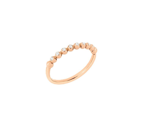 DODODoDo Bollicine Ring DAC1001BOLLIDB09R53 – 9K Rose Gold with 8 White Diamonds, Size 53JEWELRYEcecile