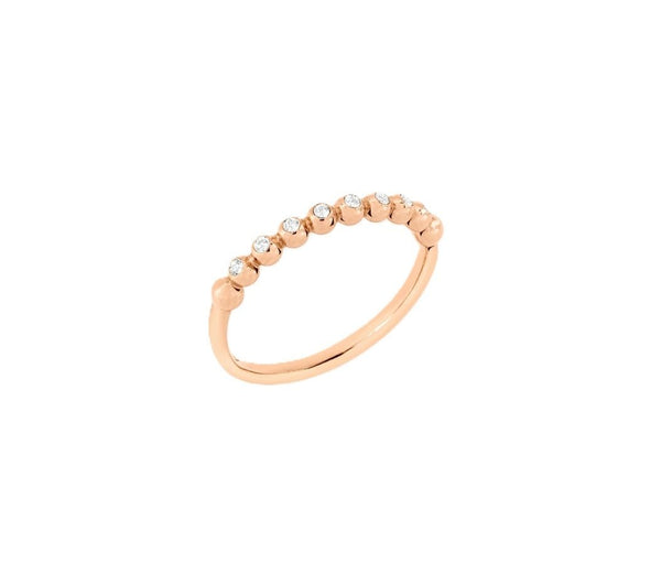 DODODoDo Bollicine Ring DAC1001BOLLIDB09R53 – 9K Rose Gold with 8 White Diamonds, Size 53JEWELRYEcecile