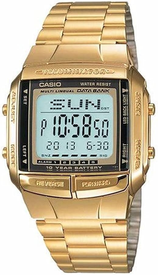 CASIO & VINTAGECasio DB - 360G - 9ADF Men's Databank Digital Watch, Gold - Tone Stainless Steel BandWATCHESEcecile
