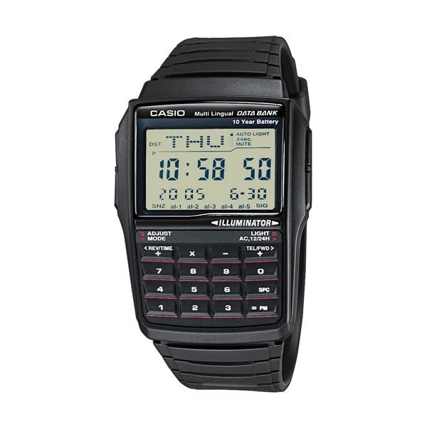 CASIO & VINTAGECasio DBC - 32 - 1ADF Men's Databank Calculator Watch - Black Resin StrapWATCHESEcecile