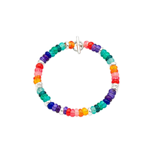 DODODoDo Rondelle Rainbow Bracelet DBC2004RONDERN0AGXXL – Silver & Recycled Plastic, XLJEWELRYEcecile