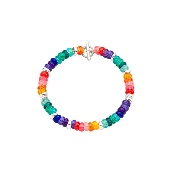 DODODoDo Rondelle Rainbow Bracelet DBC2004RONDERN0AGXXL – Silver & Recycled Plastic, XLJEWELRYEcecile