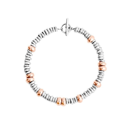 DODODoDo DBC4001RONDE00RAGS Rondelle Bracelet – Sterling Silver & 18K Rose Gold, T - Bar ClaspJEWELRYEcecile