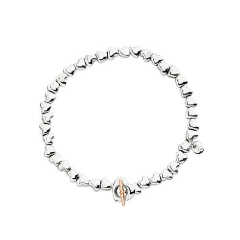 DODODoDo DBC5000HEART0009AXL Silver Heart Bracelet – Sterling Silver & 9K Rose Gold, Size XLJEWELRYEcecile