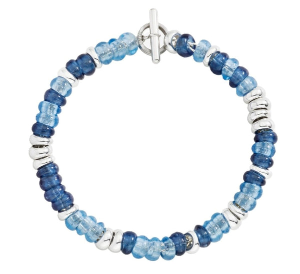 DODODodo Rondelle Bracelet DBC5002RONDEABLAGXXL – 925 Sterling Silver with Recycled Blue PlasticJEWELRYEcecile