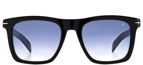 DAVID BECKHAMDavid Beckham Men's Sunglasses DB 7000/S BSC - 08 53 - Black & Silver Acetate Frame, Blue LensesEYEWEAREcecile
