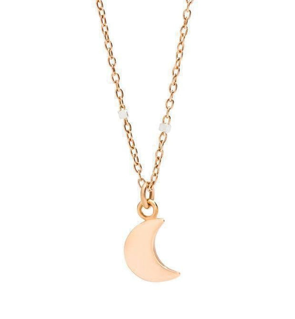 DODODoDo Mini Moon Necklace DCB9003MOONX0009R – 9K Rose and White Gold, 40 cmJEWELRYEcecile