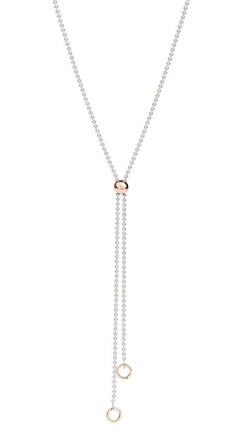 DODODoDo Bollicine Necklace DCC0003BOLLI0009A80 – 80cm Sterling Silver & 9K Rose Gold BeadsJEWELRYEcecile