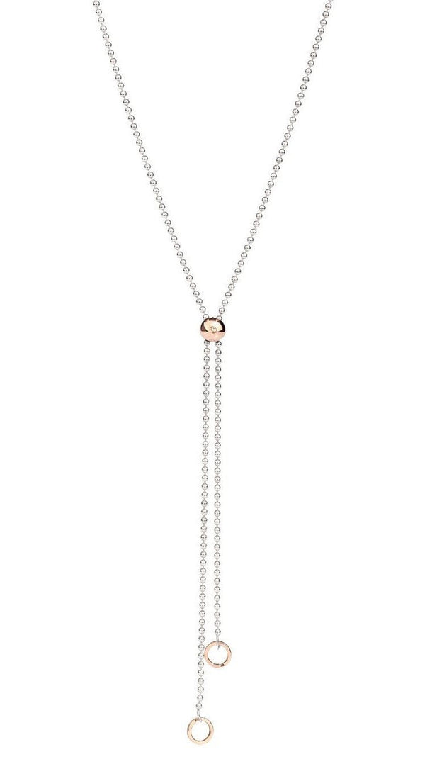 DODODoDo Bollicine Necklace DCC0003BOLLI0009A80 – 80cm Sterling Silver & 9K Rose Gold BeadsJEWELRYEcecile