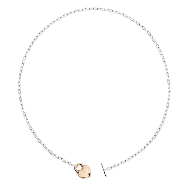 DODODoDo Heart Necklace DCC5001HEART0009A46 – 9K Rose Gold Pendant on 925 Sterling Silver Chain, 46 cmJEWELRYEcecile