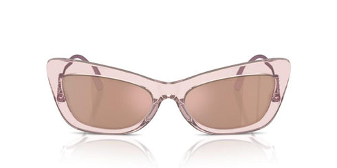 DOLCE & GABBANADolce & Gabbana DG4467B 31486X Women's Cat - Eye Sunglasses - Transparent Rose Frame, Light Brown Pink Mirror LensesEYEWEAREcecile