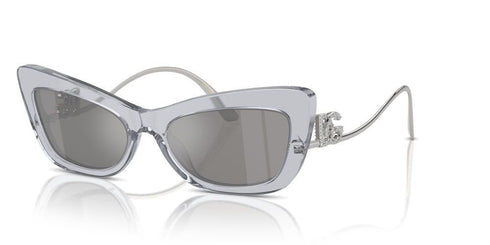 DOLCE & GABBANADolce & Gabbana DG 4467B 32916G 55 Women's Sunglasses – Transparent Grey Frame, Light Grey Mirrored Silver LensesEYEWEAREcecile