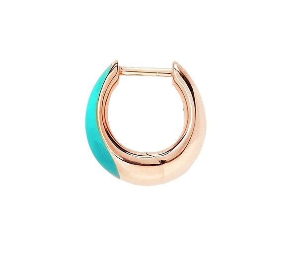 DODODoDo DHC3006RONDETURAG Washer Earring - 9K Rose Gold, Turquoise EnamelJEWELRYEcecile