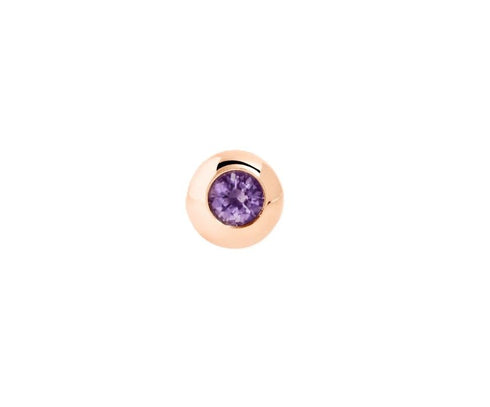 DODODoDo Bollicine Stud Earring DHC4001BOLLIIY09R – 9K Rose Gold with Amethyst (0.05 ct), Large Model, Half PairJEWELRYEcecile