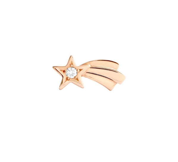 DODODoDo Shooting Star Stud Earring DHC4003LSTARDB09R – 9K Rose Gold with 0.02 ct White Diamond (Left Ear)JEWELRYEcecile