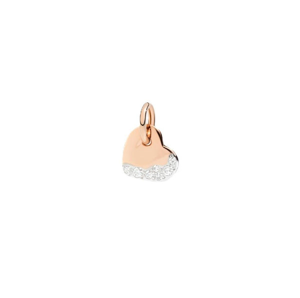 DODODoDo Precious Heart Charm DMB8032HEARSDB09R - 9K Rose Gold with White DiamondsJEWELRYEcecile