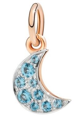 DODODoDo Precious Moon Charm DMB8045MOONS0OY9R – 9K Rose Gold with Swiss Blue TopazJEWELRYEcecile