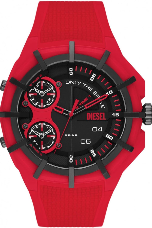 DIESELDiesel DZ1989 Framed Red Silicone Men's Watch – 51mm Black Dial, QuartzWATCHESEcecile
