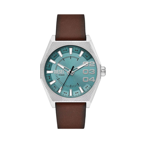 DIESELDiesel DZ2174 Scraper Men's Watch – Blue Dial, Brown Leather Strap, 43mmWATCHESEcecile