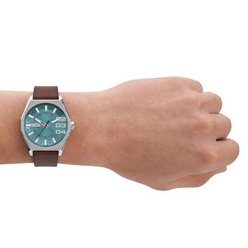 DIESELDiesel DZ2174 Scraper Men's Watch – Blue Dial, Brown Leather Strap, 43mmWATCHESEcecile