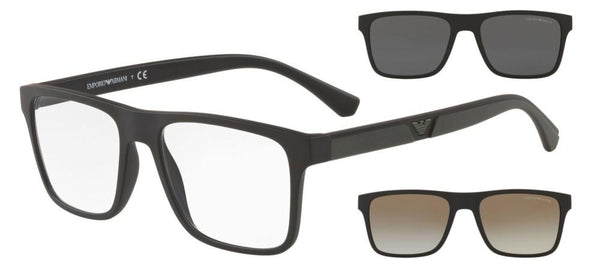 EMPORIO ARMANIEmporio Armani EA4115 5017/1W Men's Eyeglasses - Matte Black Frame with Two Clip - On Lenses, 54mmEYEWEAREcecile