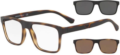 EMPORIO ARMANIEmporio Armani EA4115 5802/1W Men's Eyeglasses - Matte Havana Frame with Two Clip - On Lenses, 54mmEYEWEAREcecile