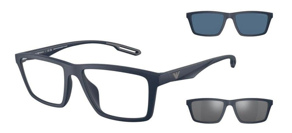 EMPORIO ARMANIEmporio Armani EA4189U 5088/1W Men's Eyeglasses - Matte Blue Frame with Clip - On Lenses, 55mmEYEWEAREcecile
