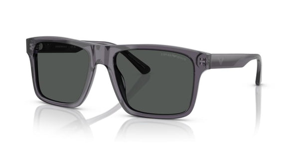 EMPORIO ARMANIEmporio Armani EA4232 610687 Men's Sunglasses - Transparent Dark Gray Frame, Smoke Lenses, 57mmEYEWEAREcecile