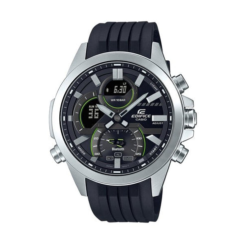 CASIO EDIFICECasio ECB - 30P - 1AEF Men's Analog - Digital Watch - Black Resin Band, Black DialWATCHESEcecile