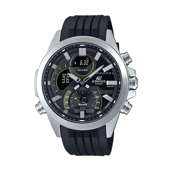 CASIO EDIFICECasio ECB - 30P - 1AEF Men's Analog - Digital Watch - Black Resin Band, Black DialWATCHESEcecile