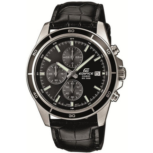 CASIO EDIFICECasio Edifice EFR - 526L - 1AVUEF Men's Chronograph Watch with Black Leather StrapWATCHESEcecile
