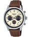 CASIO EDIFICECasio Edifice EFR - 575L - 7AEF Men's Chronograph Watch - Beige Dial, Brown Leather StrapWATCHESEcecile