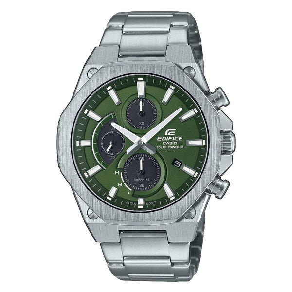 CASIO EDIFICECasio Edifice EFS - S570D - 3AUEF Men's Solar Chronograph Watch - Green Dial, Stainless Steel BraceletWATCHESEcecile