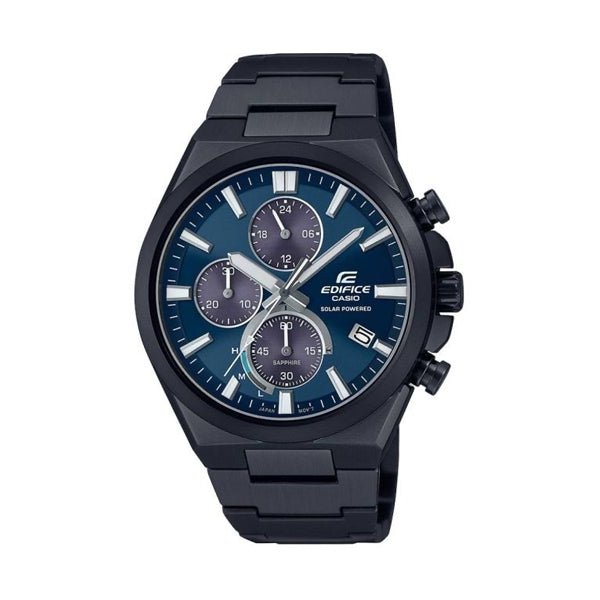 CASIO EDIFICECasio Edifice EFS - S630DC - 2AVUEF Men's Solar Chronograph Watch - Blue Dial, Black Ion - Plated Stainless Steel BraceletWATCHESEcecile