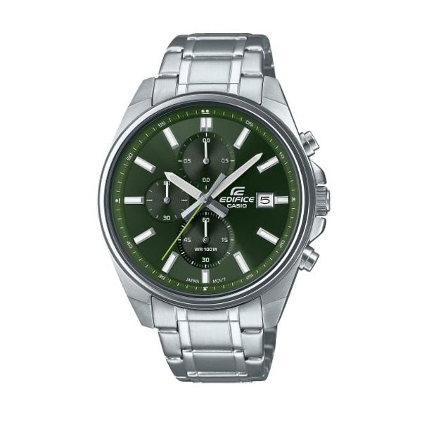 CASIO EDIFICECasio Edifice EFV - 610D - 3CVUEF Men's Chronograph Watch – Green Dial, Stainless Steel BraceletWATCHESEcecile