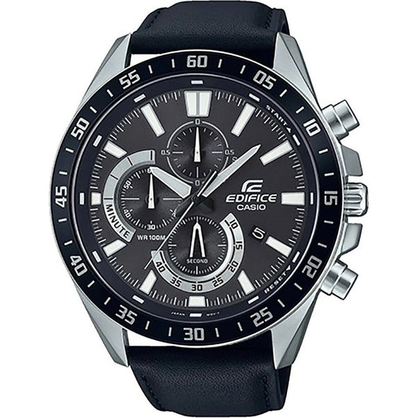 CASIO EDIFICECasio Edifice EFV - 620L - 1AVUEF Men's Chronograph Watch with Black Leather StrapWATCHESEcecile