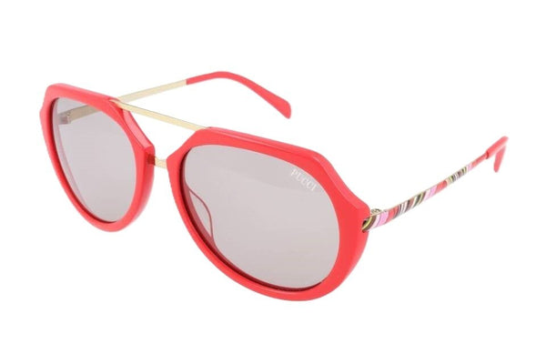 EMILIO PUCCIEmilio Pucci EP0032 66E Women's Sunglasses – Shiny Red Frame, Brown Gradient Lenses, Ø 56mmEYEWEAREcecile
