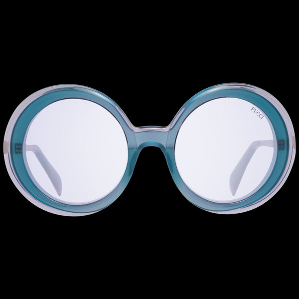 EMILIO PUCCIEmilio Pucci EP0110 5780Y Women's Round Sunglasses – Turquoise Frame, Purple Lenses, Ø 57mmEYEWEAREcecile